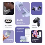 Redmi Buds 5 TWS Earbuds | 46dB Hybrid ANC | 38H Playback | Dual Device Pairing | IP54 | Bluetooth 5.3 - Image 9