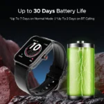 boAt Wave Fury Bluetooth Calling Smartwatch | 1.83" HD Display | Heart Rate & SpO₂ Monitoring | Long Battery Life Black - Image 6