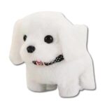 Hopping Walking Dog Toy with Sound | Interactive Plush Puppy | Moving Ears & Nose | Kids Gift White