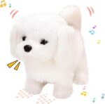 Hopping Walking Dog Toy with Sound | Interactive Plush Puppy | Moving Ears & Nose | Kids Gift White - Image 3