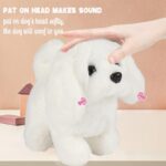 Hopping Walking Dog Toy with Sound | Interactive Plush Puppy | Moving Ears & Nose | Kids Gift White - Image 2