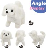 Hopping Walking Dog Toy with Sound | Interactive Plush Puppy | Moving Ears & Nose | Kids Gift White - Image 7