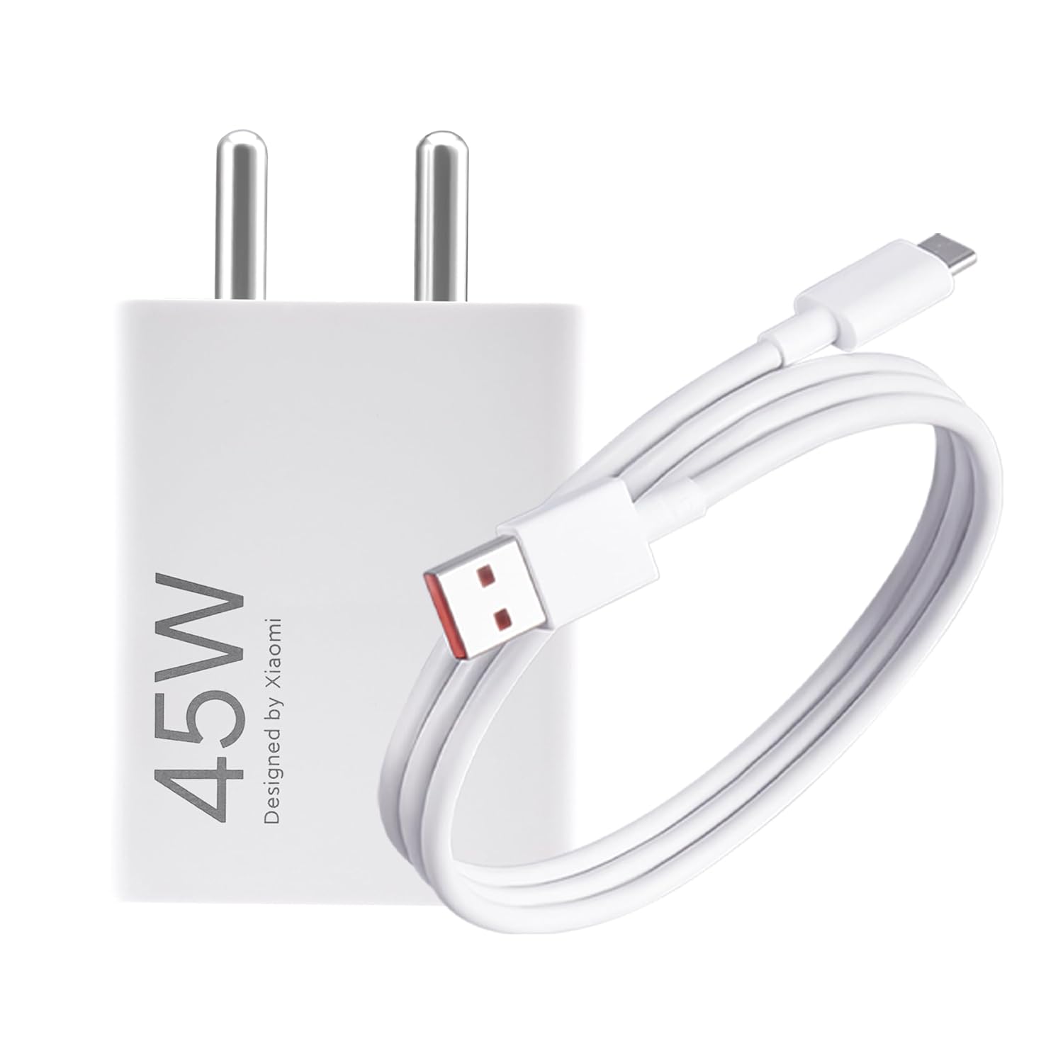 61ktnLlcxlL._SL1500_ Mi Xiaomi Original 45W Turbo Fast Charger Combo | Quick Charge 3.0 | USB Type-C 3A Cable Included | White - Image 1