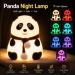 Cute Panda LED Night Lamp for Kids | Rechargeable Silicone Bedside Light | Touch Control | Warm White - Image 5