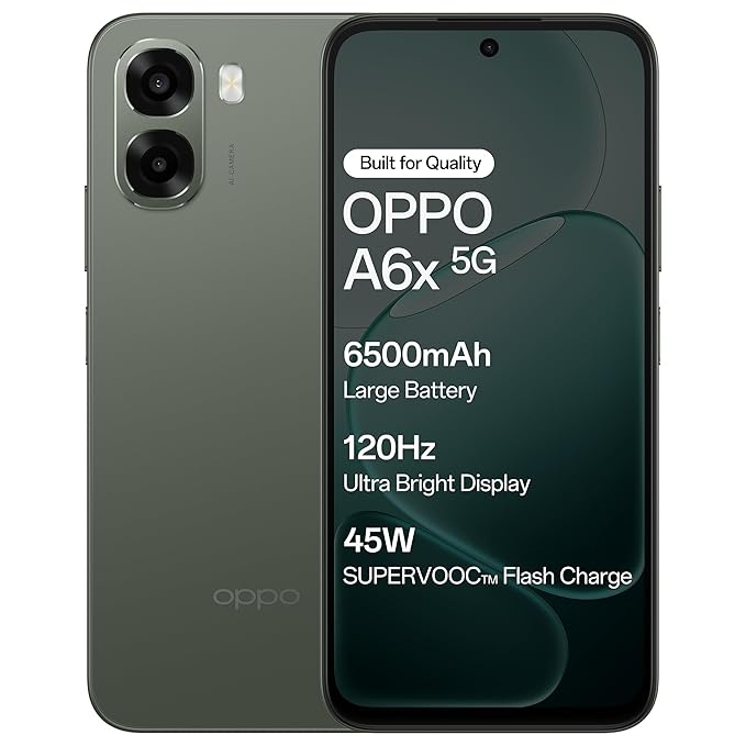 71CuZfYKtZL._SX679_ OPPO A6x 5G | 6500mAh Battery | 45W SUPERVOOC | Dimensity 6300 | 120Hz Display | - Image 1