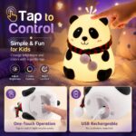 Cute Panda LED Night Lamp for Kids | Rechargeable Silicone Bedside Light | Touch Control | Warm White - Image 2