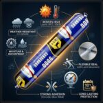 9900 Silicone Sealant Waterproof Adhesive | Strong Leak Repair | Flexible & Weatherproof | Bathroom, Kitchen, Roof & Pipe Sealant - Image 9