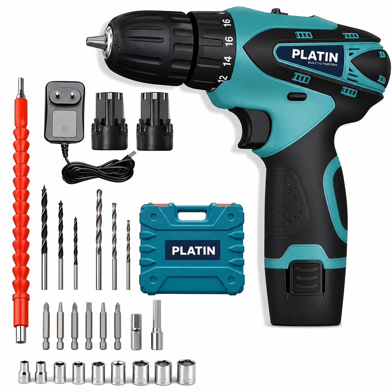 ChatGPT Image Jul 2, 2026, 05_33_29 PM PLATIN 12V Li-ion Cordless Drill Machine | 24 Accessories | 1350RPM | 18+1 Torque | 10mm Chuck - Image 1